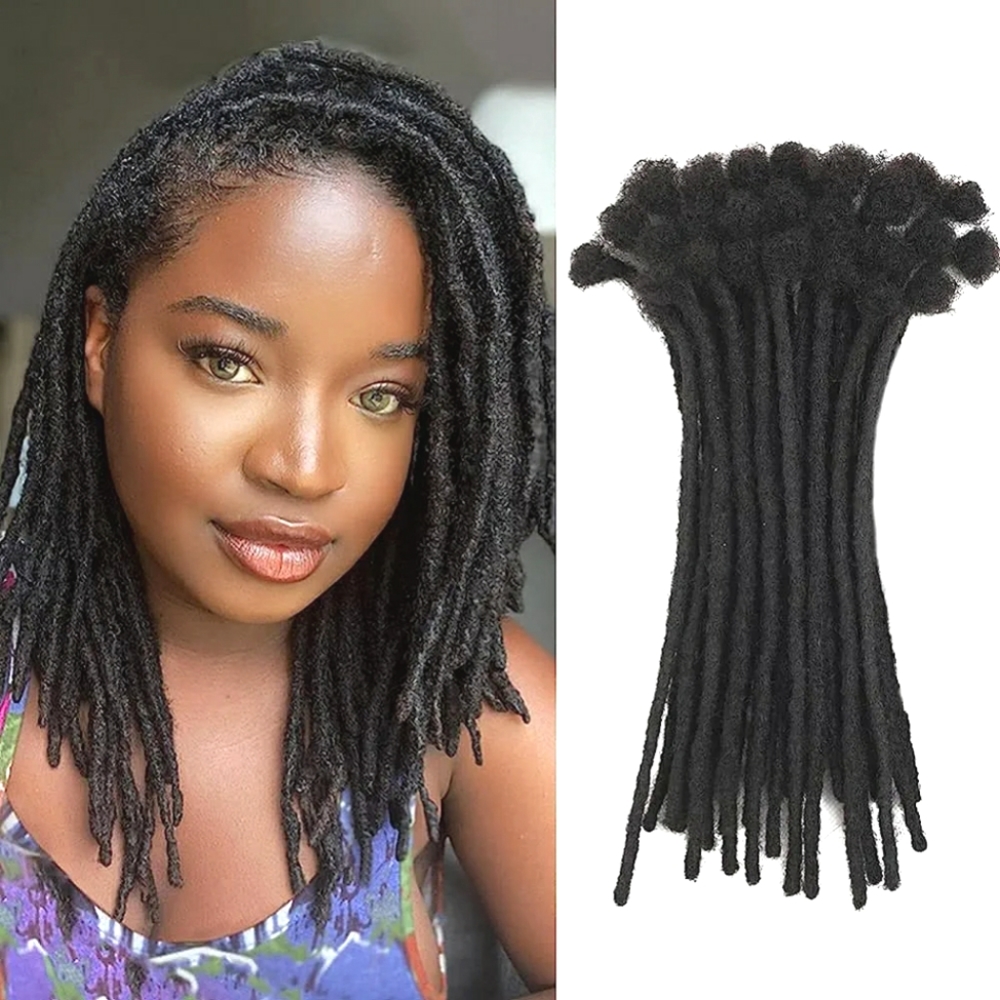 Loc Extension Human Hair 12 Inches 20 Strands 0.6cm Original Dreadlock E…
